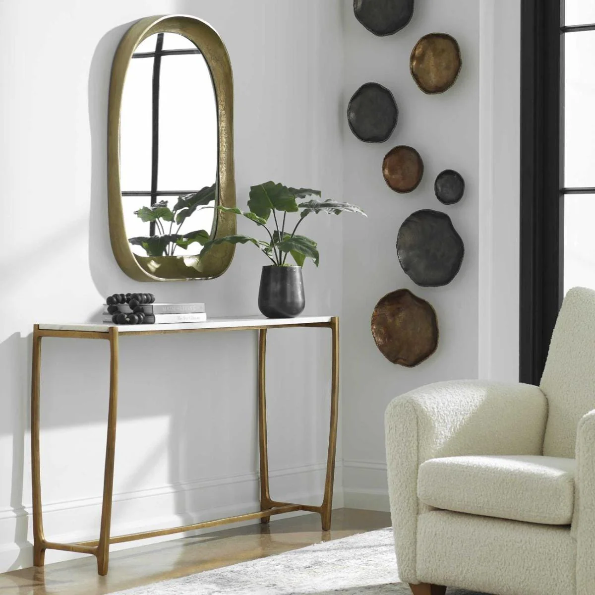 Uttermost Affinity White Marble Console Table - Image 5