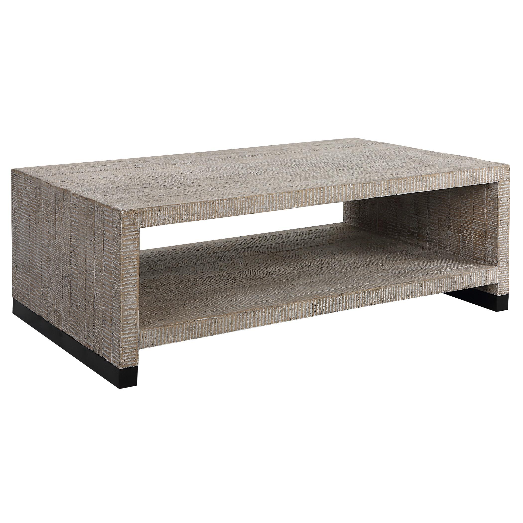 Uttermost Bosk White Washed Coffee Table - Image 3