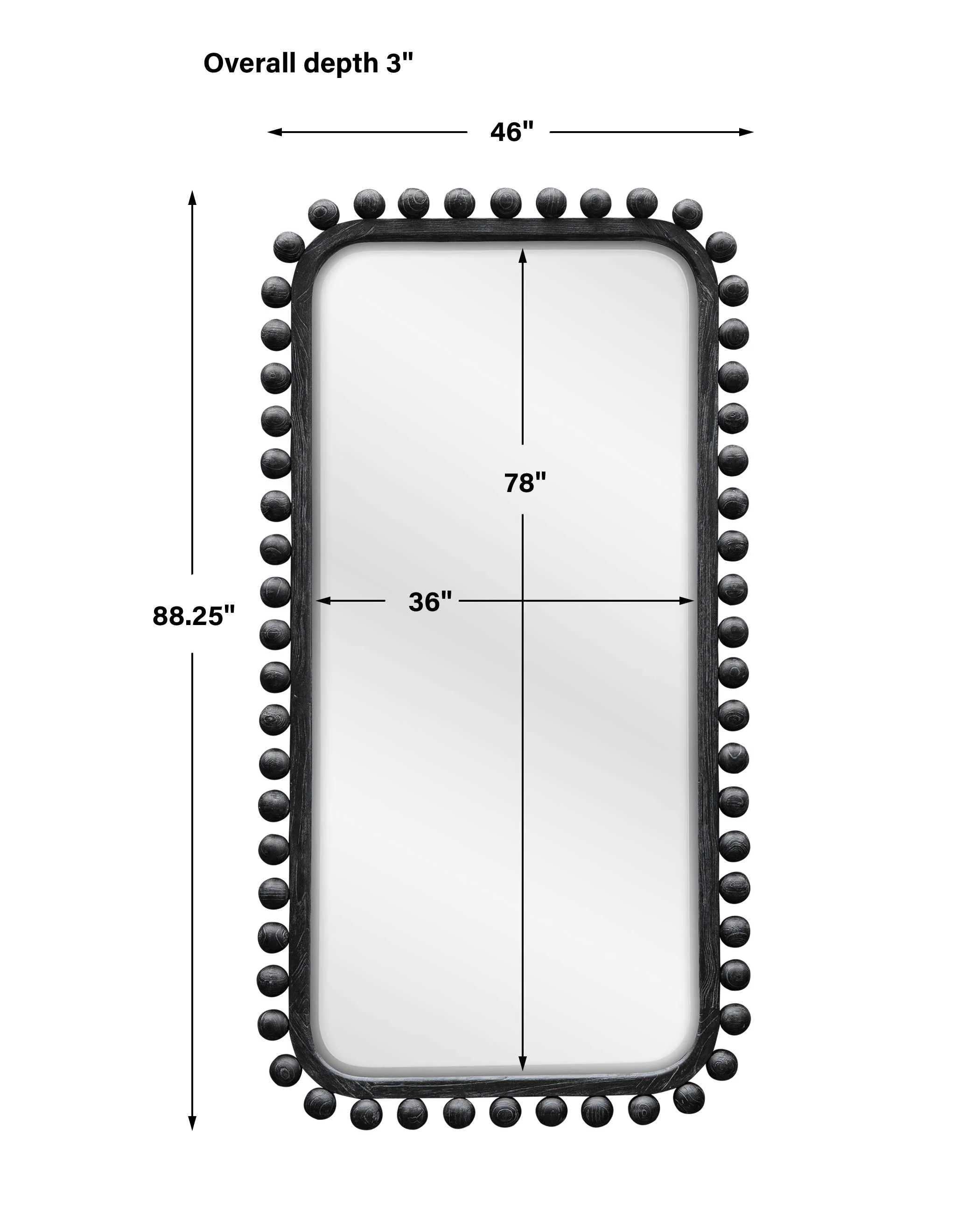 Black Label Brianza Mirror - 46x88 Ebony - Image 3
