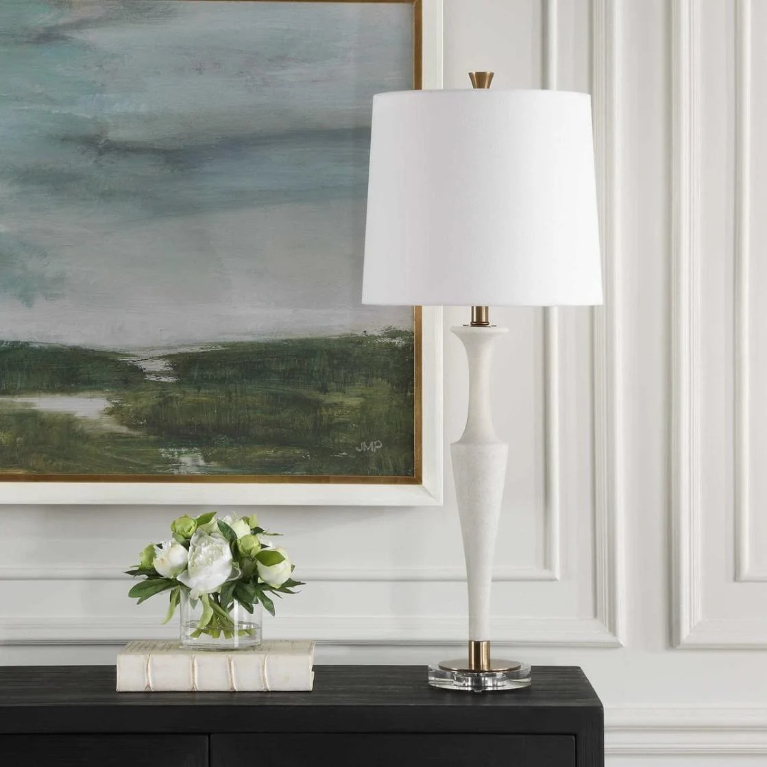 Colette White Stone Table Lamp - Image 3