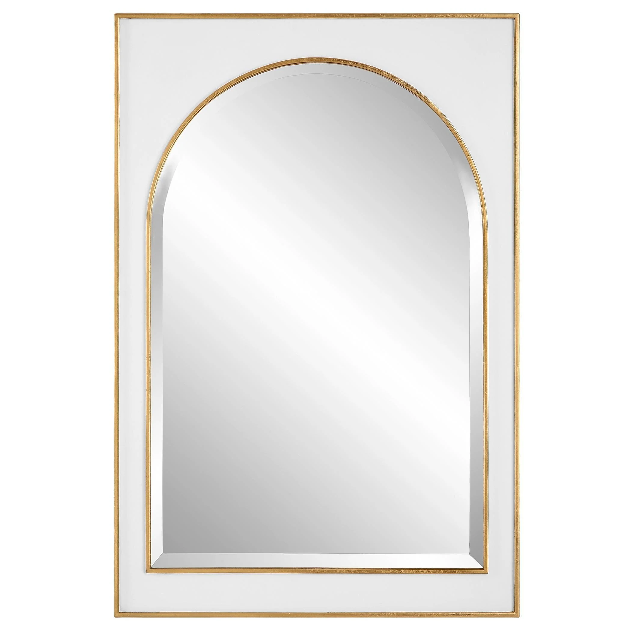 Uttermost Crisanta Gloss White Arch Mirror - Image 4