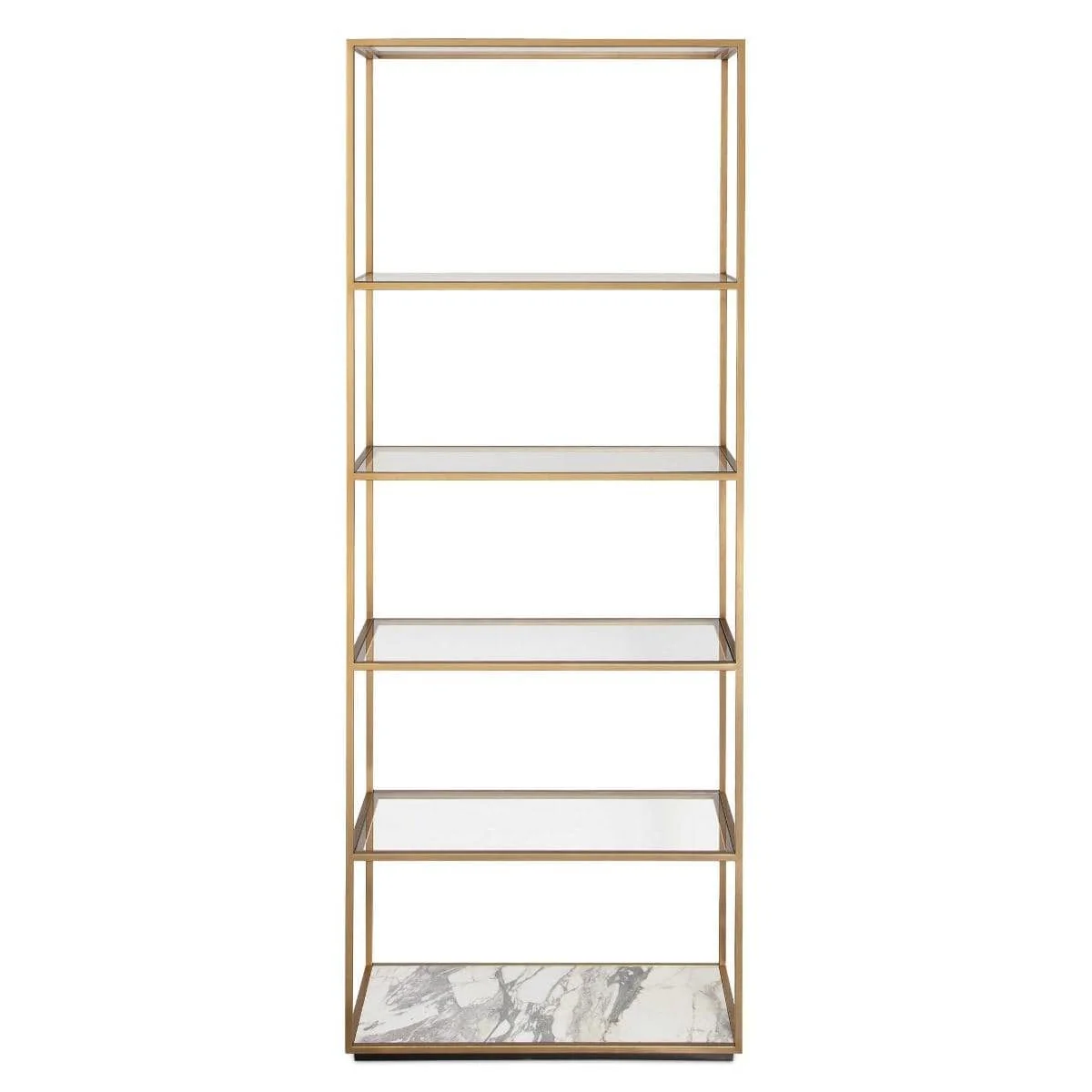 Black Label Floating Plane Etagere - Marble/brass