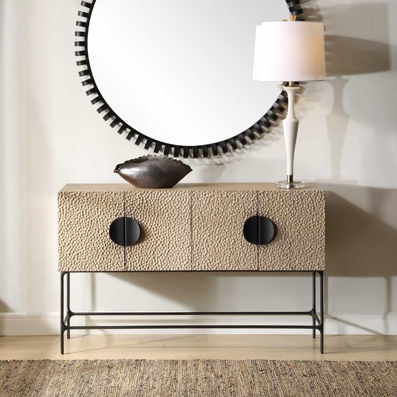 Lunar 4 Door Elm Wood Cabinet - Image 2