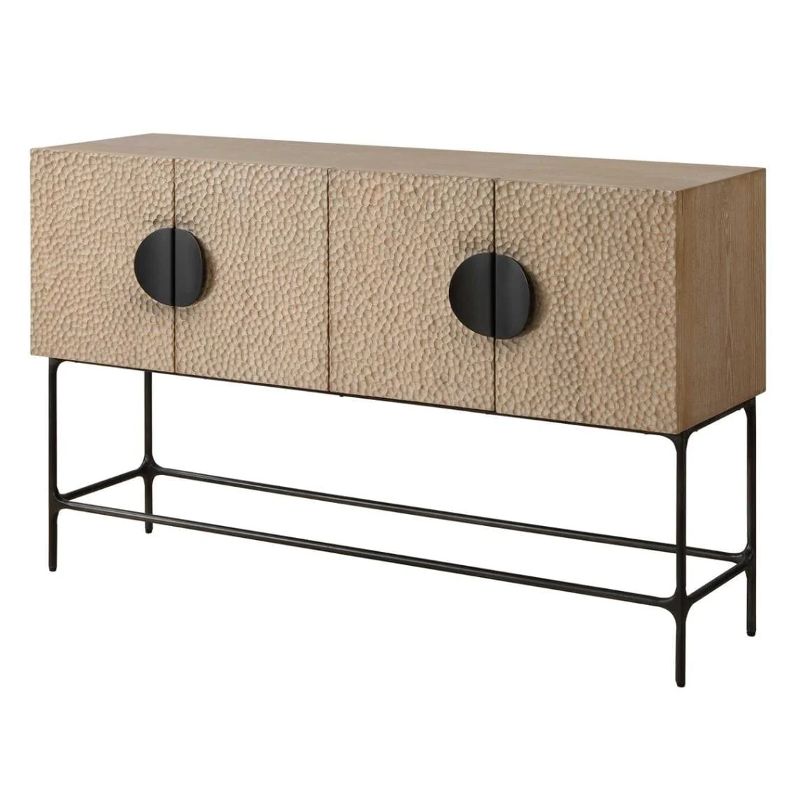 Lunar 4 Door Elm Wood Cabinet - Image 3