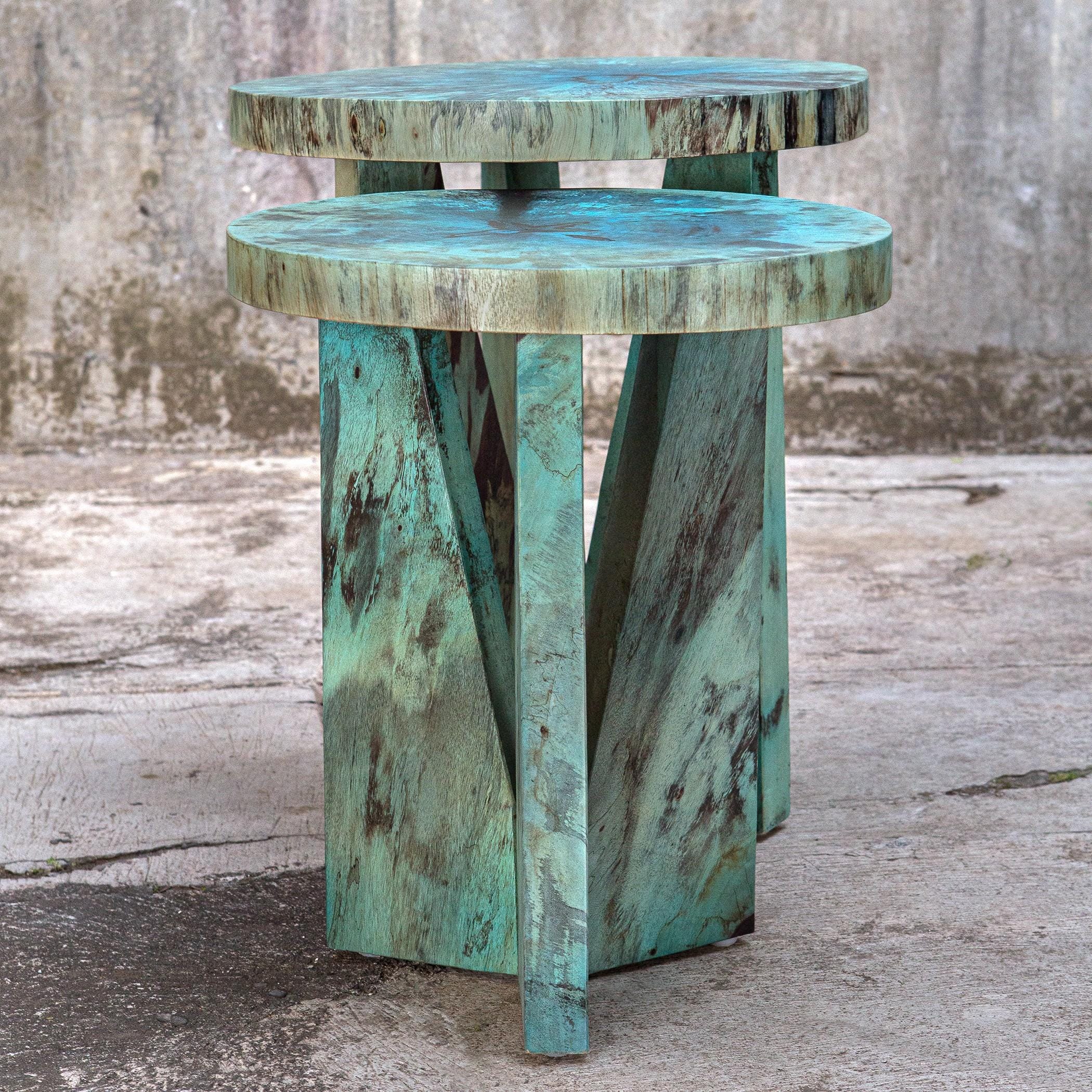 Uttermost Nadette Blue Nesting Tables, S/2 - Image 2
