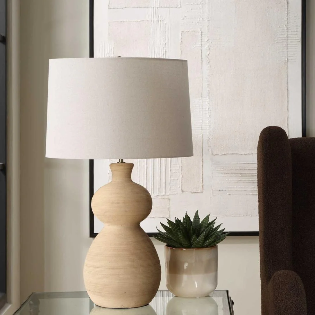 Pueblo Fired Clay Table Lamp - Image 3