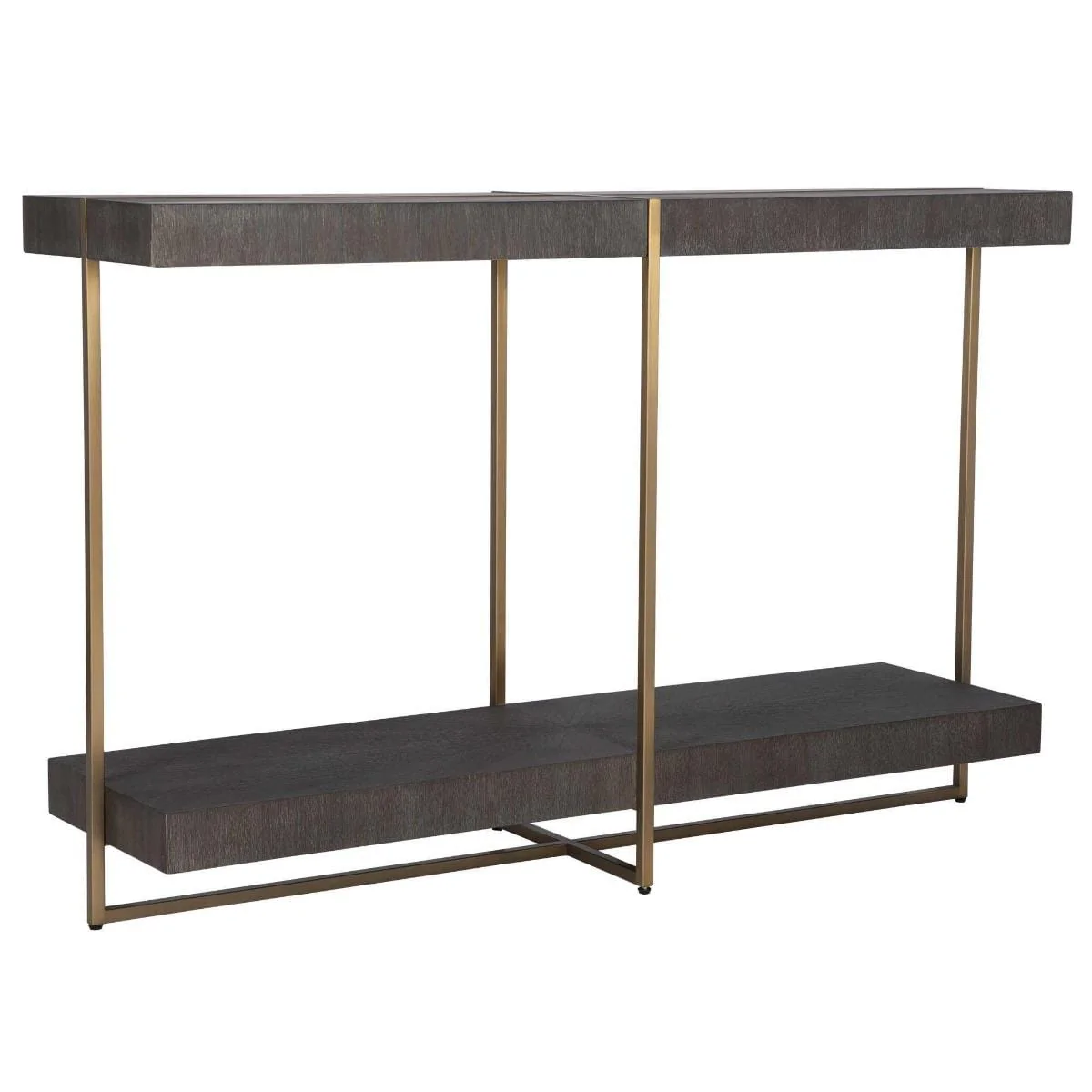 Uttermost Taja Modern Brass & Wood Console Table - Image 3