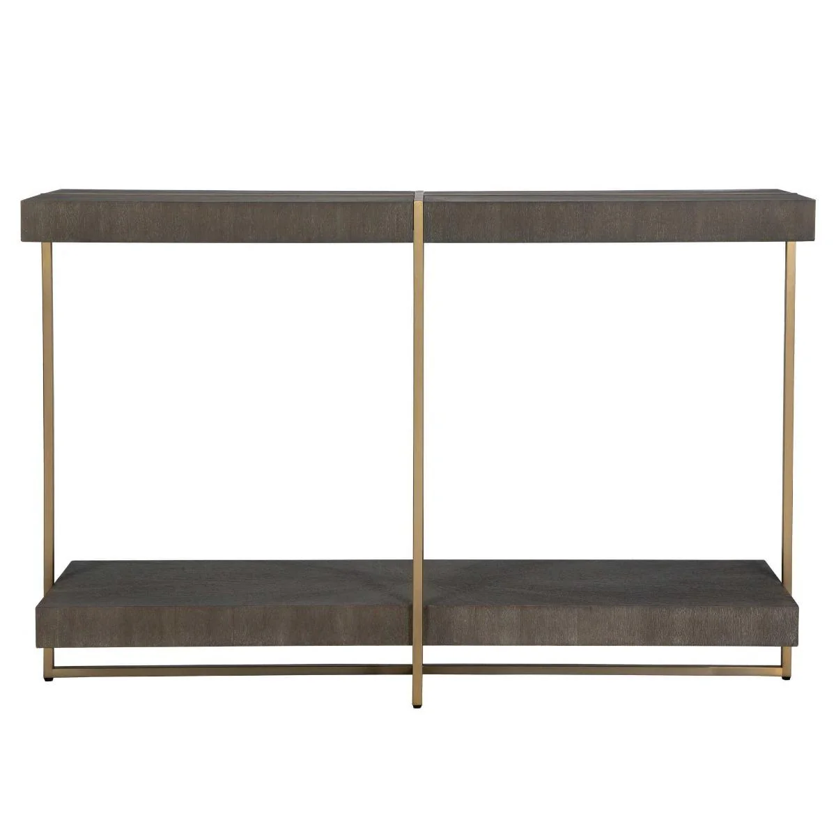 Uttermost Taja Modern Brass & Wood Console Table - Image 4