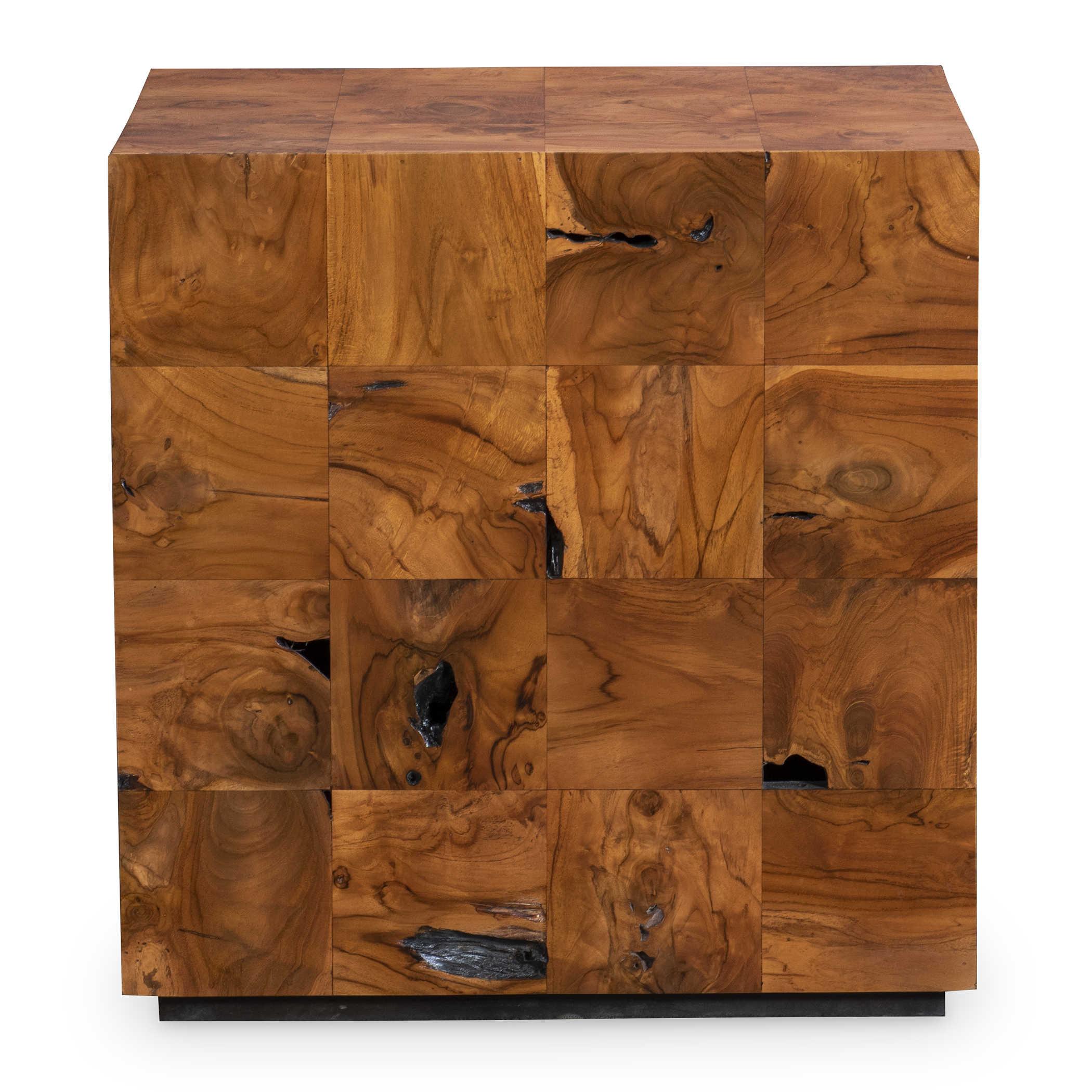 Black Label Teak Tac Toe End Table - Caramel - Image 7