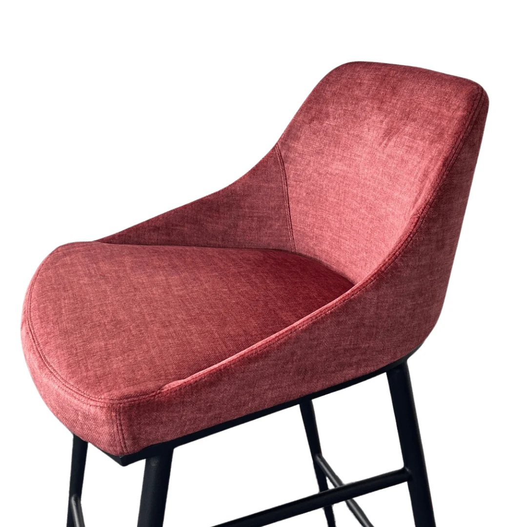 Vai Barstool - Bella Velour Coral - Image 3