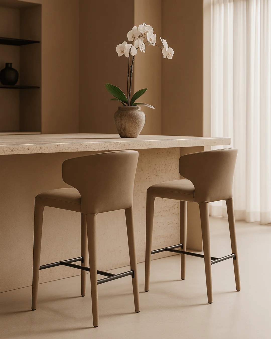 Vela Counter Stool - Vintage Eco Pelle Cognac