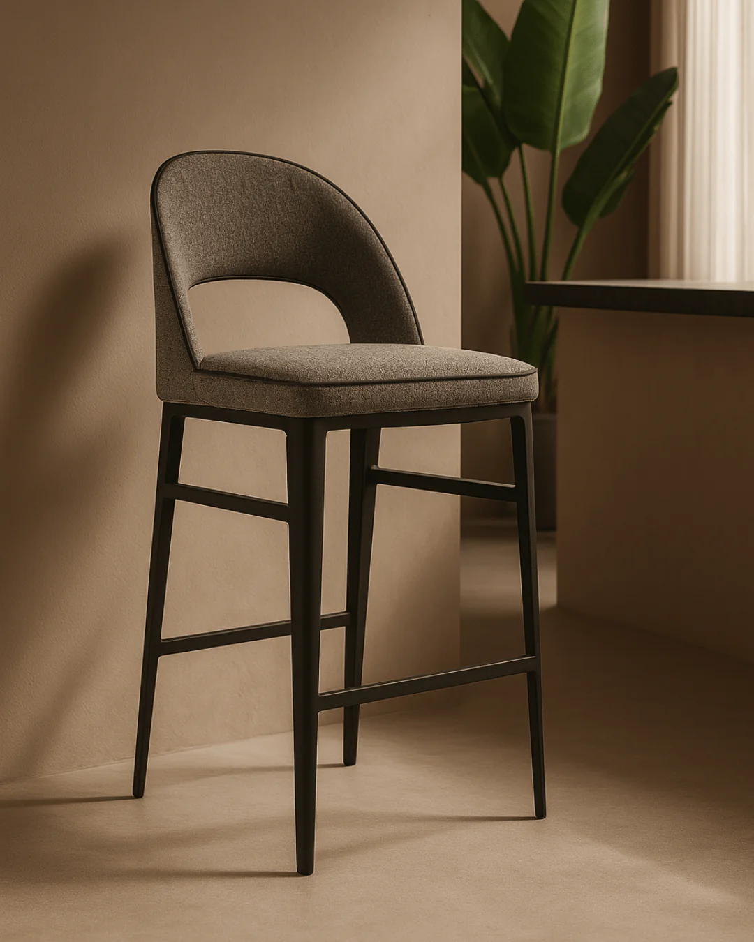 Verna Bar Stool - Enzimi Dark Grey and Dark Bronze