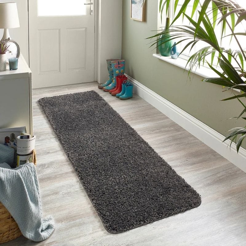 Washable Charcoal Shaggy Rug - Image 7