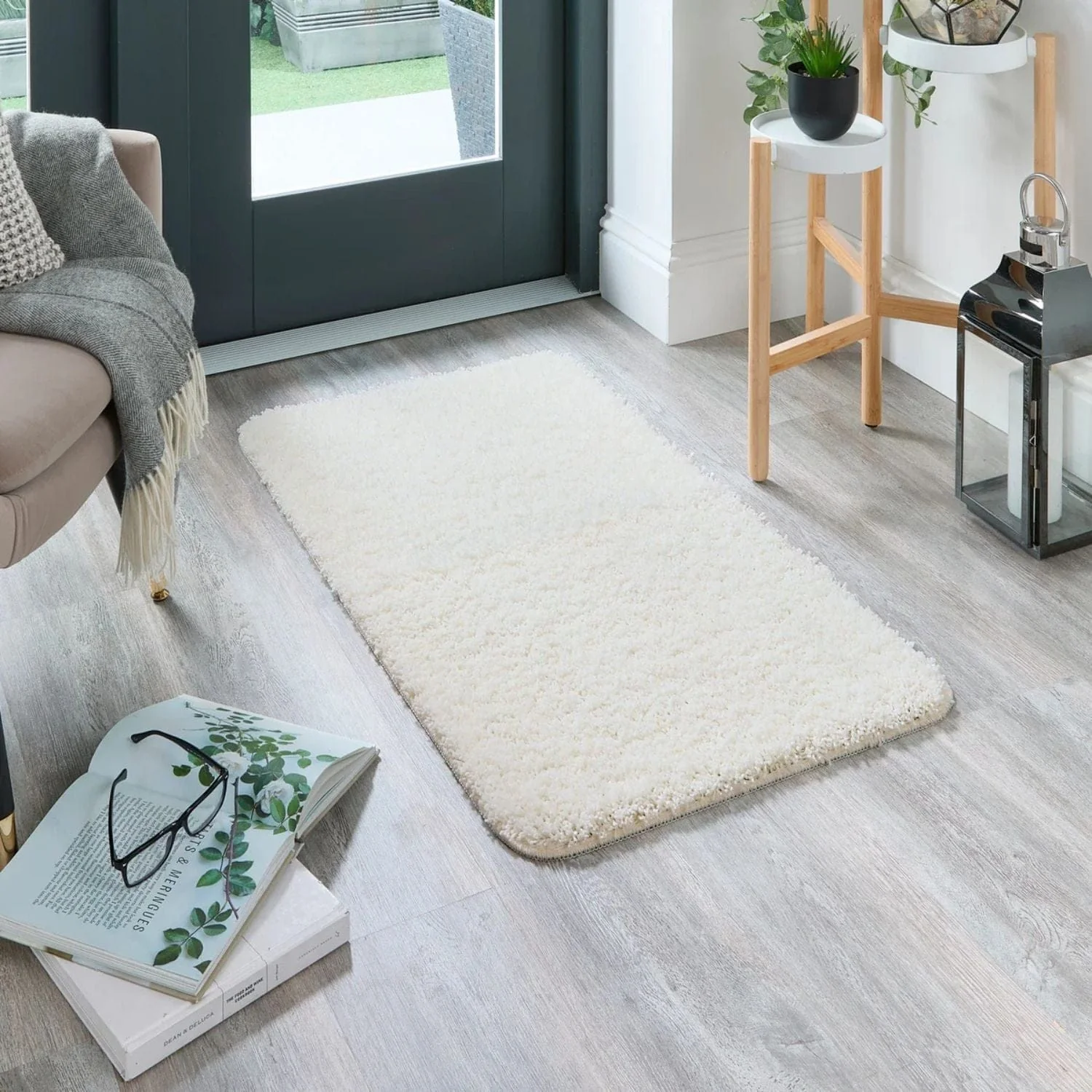 Washable Ghost Ivory Shaggy Rug - Image 2