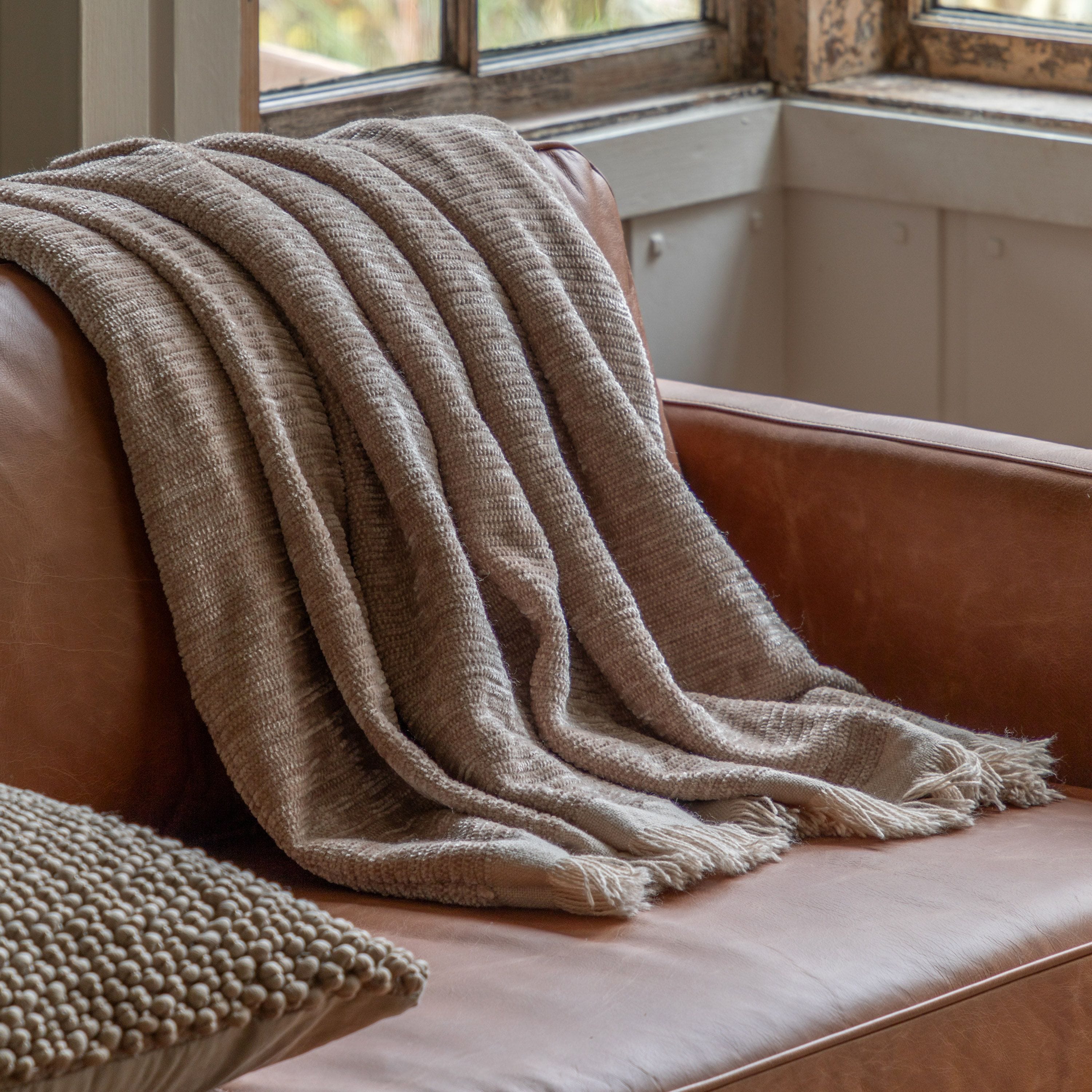 Willow Chenille Throw Natural | OUTLET
